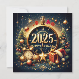 Cartão De Festividades Tesouros Atemporais: Bem-vindo 2025 em Esplendor D