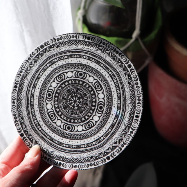 Cartão De Festividades Testemunha de Lua Tripla de Mandala (Criador carregado)