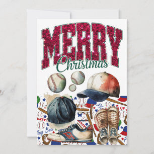 Cartão De Festividades Teto de Natal de Baseball