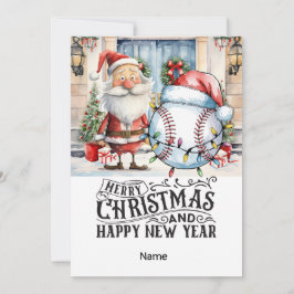 Cartão De Festividades Teto de Natal de Baseball