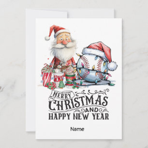 Cartão De Festividades Teto de Natal de Baseball