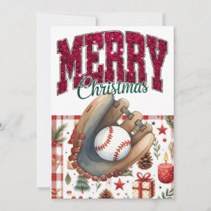 Cartão De Festividades Teto de Natal de Baseball