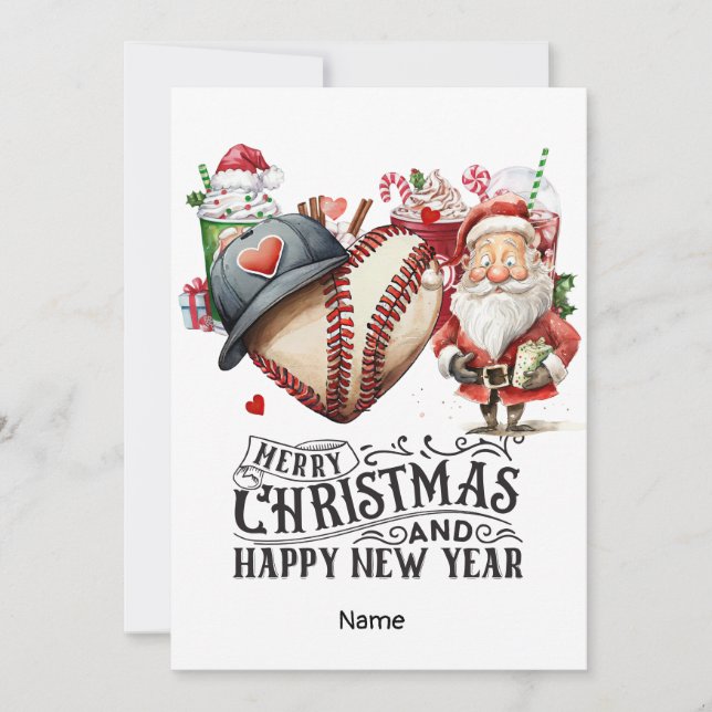 Cartão De Festividades Teto de Natal de Baseball (Frente)