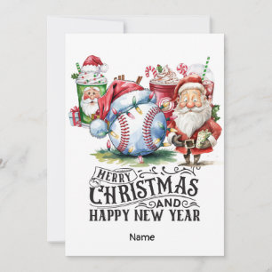 Cartão De Festividades Teto de Natal de Baseball