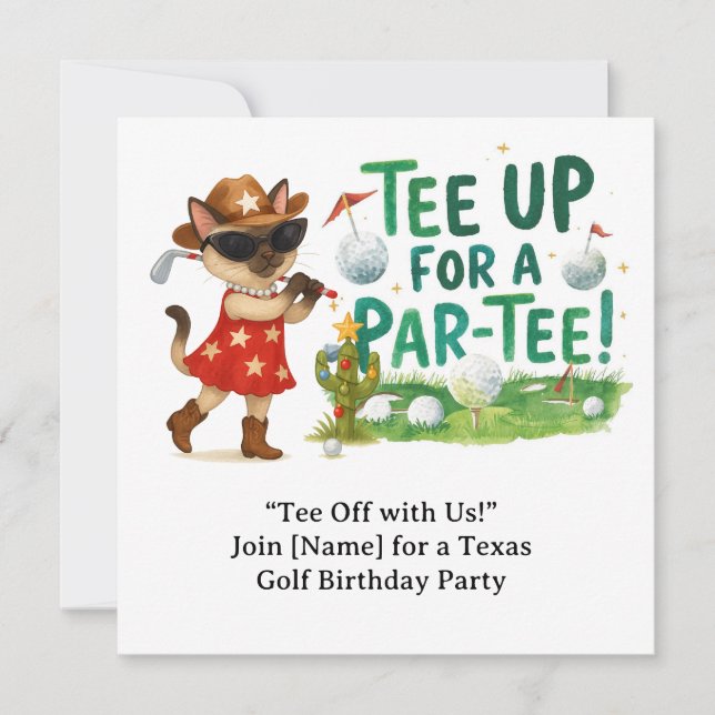 Cartão De Festividades Texas Birthday Themed for Cat Lovers Holiday Card (Frente)