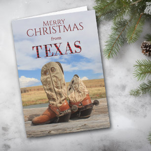 Cartão De Festividades Texas Cowboy Boot Christmas Card