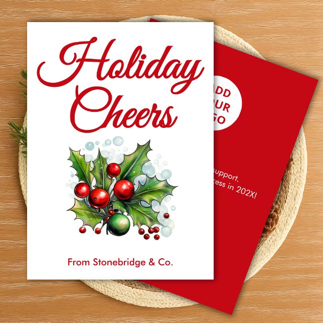 Cartão De Festividades  Text-Only Holiday Card | Add Business Name (Criador carregado)