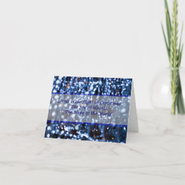 Cartão De Festividades Texto abstrato das Luzes Azuis