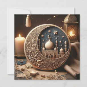 Cartão De Festividades Texto de Boas Festas de Eid Mubarak Customizável