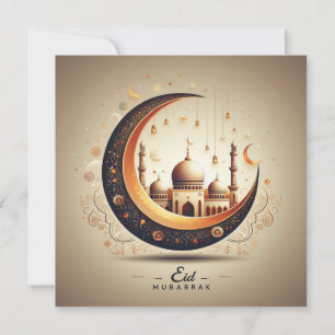 Cartão De Festividades Texto de Boas Festas do Eid Mubarak Personalizável