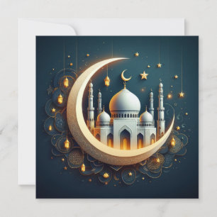 Cartão De Festividades Texto de Boas Vindas Personalizável Eid Mubarak Ra