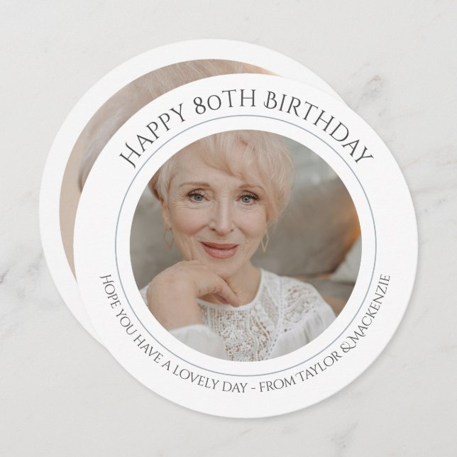 Cartão De Festividades Texto e Foto Personalizadas de Aniversário (Frente/Verso)