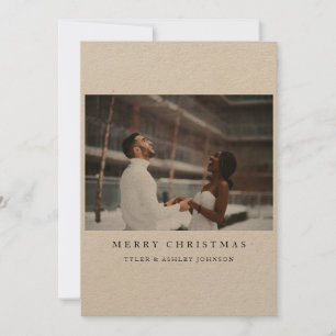 Cartão De Festividades Texto Elegante Simples e Foto Feliz Natal