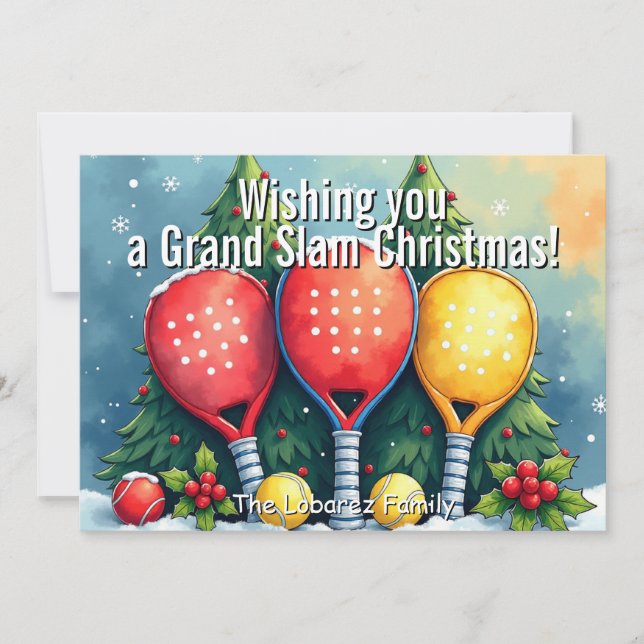 Cartão De Festividades 🎾🎄Texto personalizado,   (Frente)
