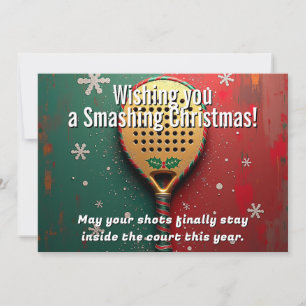 Cartão De Festividades 🎾🎄Texto personalizado, Desejos Fora de Quadra, E