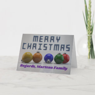 Cartão De Festividades Texto personalizado e design 3D Natal