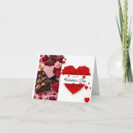 Cartão De Festividades Texto personalizado em forma de coração no dia dos