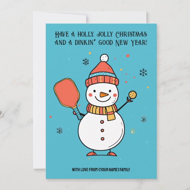 Cartão De Festividades Texto personalizado Fazendo Neve (Frente)