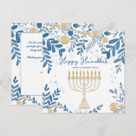 Cartão De Festividades Texto personalizado Folhagem Festiva Hanukkah