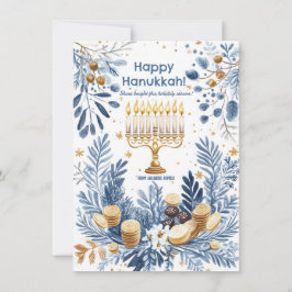 Cartão De Festividades Texto personalizado Hanukkah de Radiação de invern