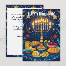Cartão De Festividades Texto personalizado Hanukkah Harmony