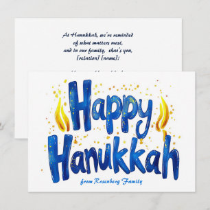 Cartão De Festividades Texto personalizado Happy Hanukkah ✡️