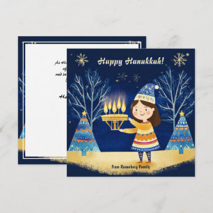Cartão De Festividades Texto personalizado Happy Hanukkah ✡️, Estrela de