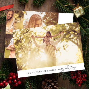 Cartão De Festividades Texto Preto Elegante Colagem de Fotografias de N