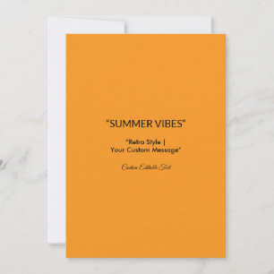 Cartão De Festividades Textura Laranja Retro – Arte de Vibrações de Verão