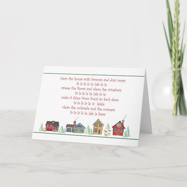 Cartão De Festividades Thank you Christmas card Maid or Cleaning Service (Frente)