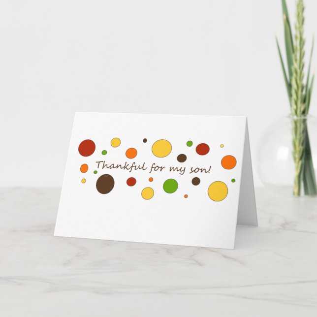 Cartão De Festividades Thankful for my son (Frente)