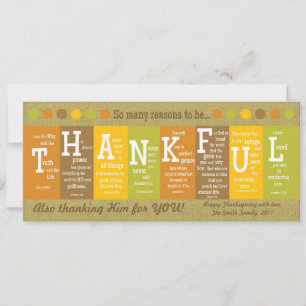 Cartão De Festividades THANKFUL Thanksgiving Scripture Card-Customize It!