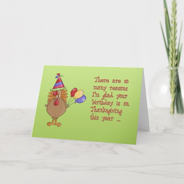 Cartão De Festividades Thanksgiving Birthday Card (Frente)