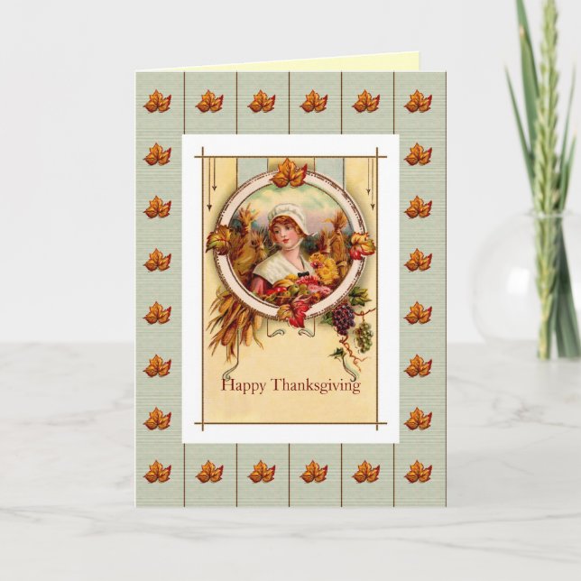 Cartão De Festividades Thanksgiving Blessings greeting card (Frente)