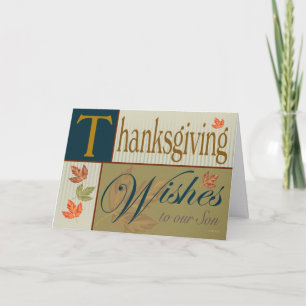 Cartão De Festividades Thanksgiving Card with Fall Foliage for Son