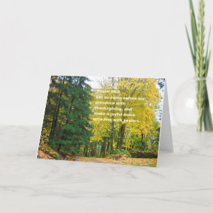 Cartão De Festividades Thanksgiving Card with Psalm 95:2