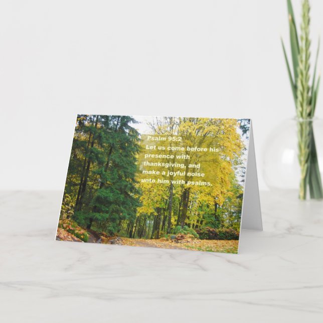 Cartão De Festividades Thanksgiving Card with Psalm 95:2 (Frente)