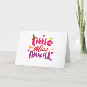 Cartão De Festividades Thanksgiving Day Kids Little Miss Thankful