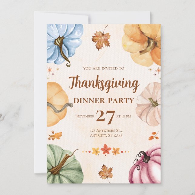 Cartão De Festividades Thanksgiving Dinner Invitation - Let’s Gather Pump (Frente)