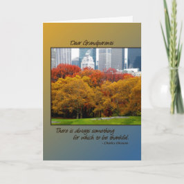 Cartão De Festividades Thanksgiving Fall in Central Park for Grandparents
