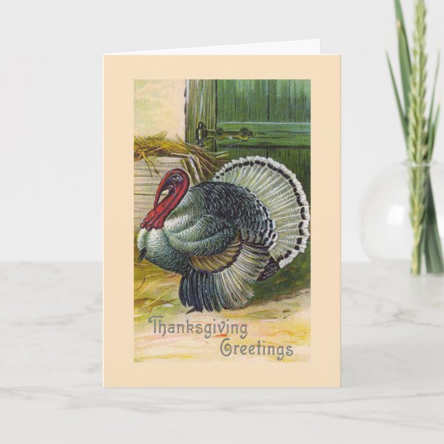 Cartão De Festividades "Thanksgiving Greetings" Vintage Card (Frente)