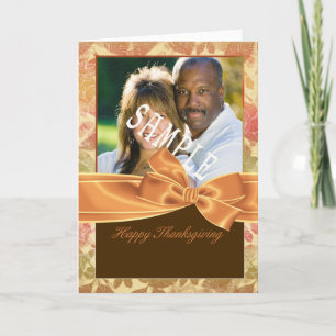 Cartão De Festividades Thanksgiving photo greeting card with fall colors