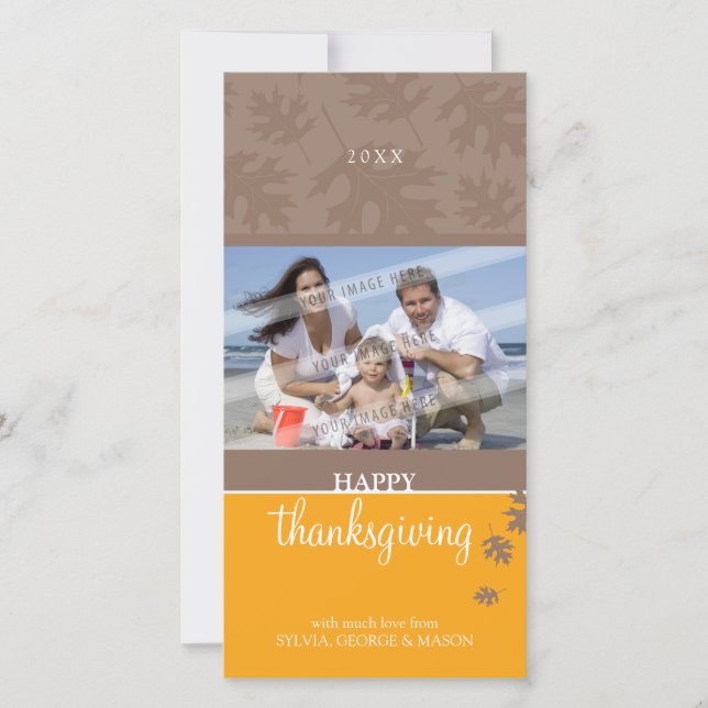 Cartão De Festividades THANKSGIVING PHOTOCARD :: falling leaves 1 (Frente)