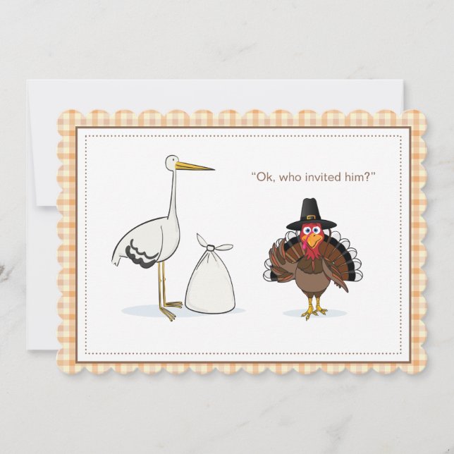 Cartão De Festividades Thanksgiving Pregnancy Announcement Card (Frente)