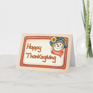 Cartão De Festividades Thanksgiving Scarecrow