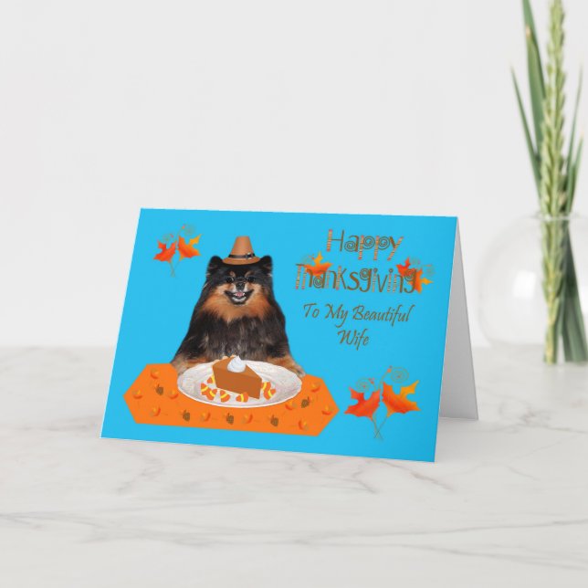 Cartão De Festividades Thanksgiving To Wife Greeting Card (Frente)