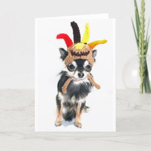 Cartão De Festividades Thanksgiving Turkey Chihuahua