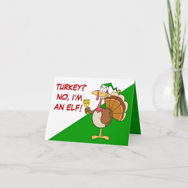 Cartão De Festividades Thanksgiving Turkey Funny Disguise for Christmas (Frente)