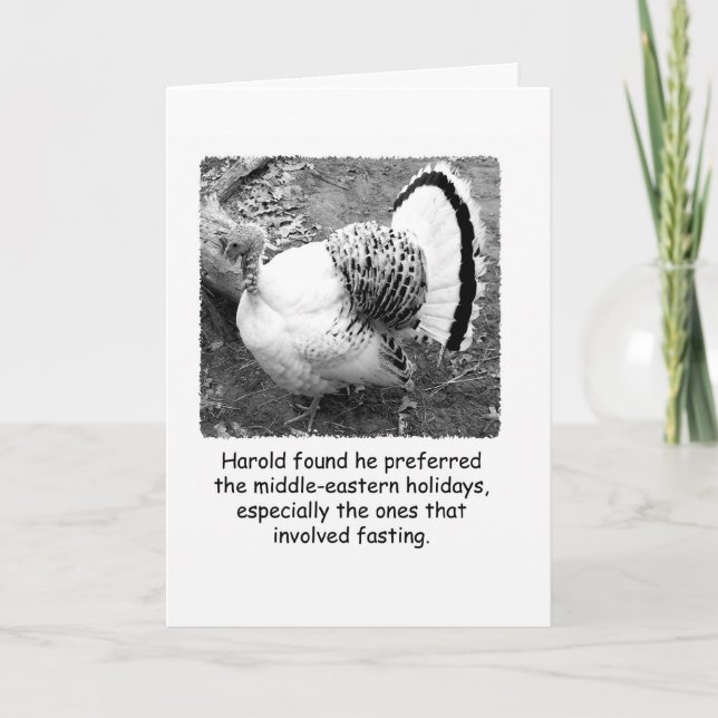 Cartão De Festividades Thanksgiving Turkey Funny Greeting Card (Frente)