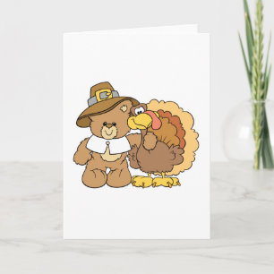 Cartão De Festividades thanksgiving turkey teddy bear design